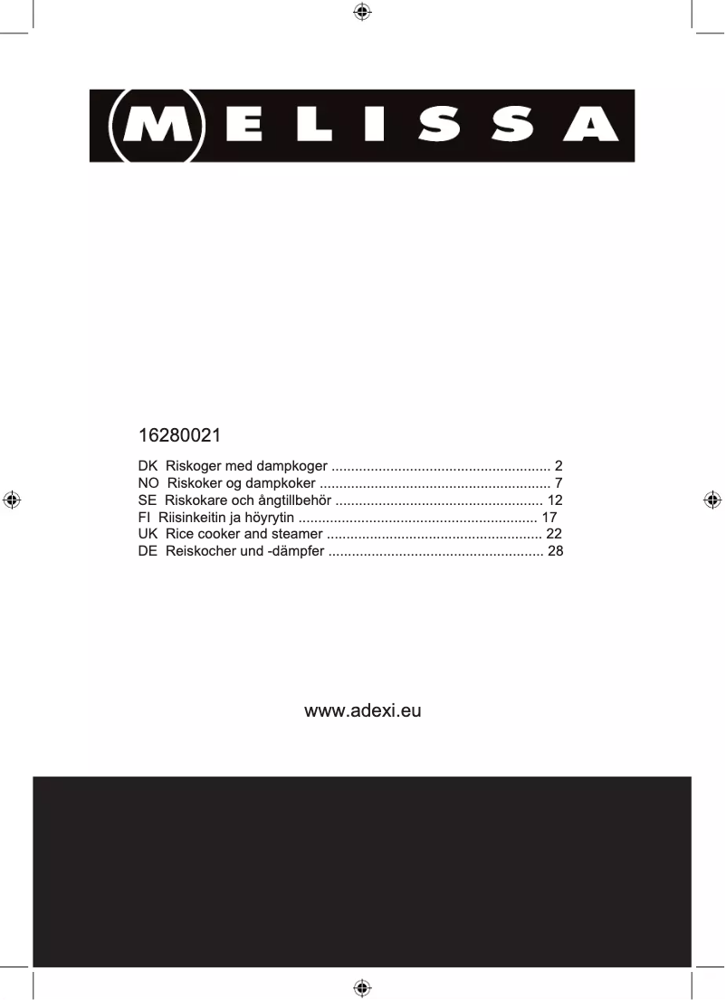 Page 1 de la notice Manuel utilisateur Melissa 16280021