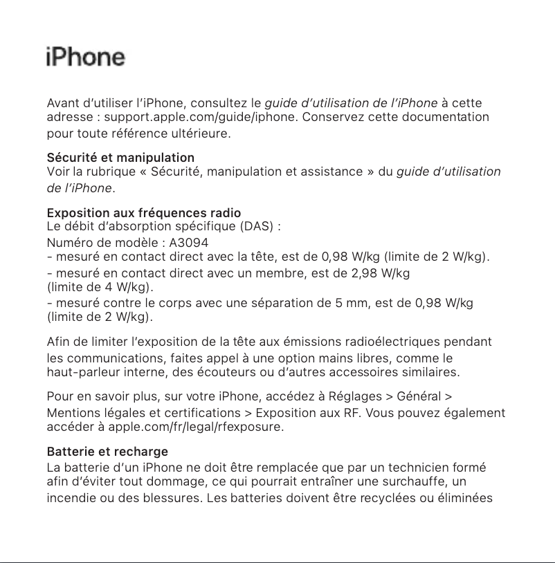 Page n°1 - Manuel utilisateur Apple iPhone 15 Plus