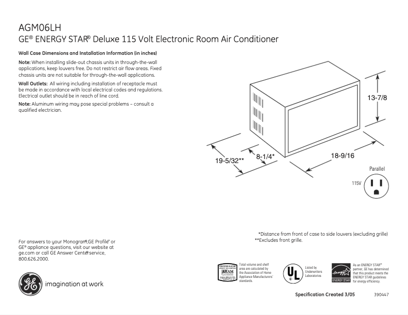 Image de la première page du manuel de l'appareil AGM06LH