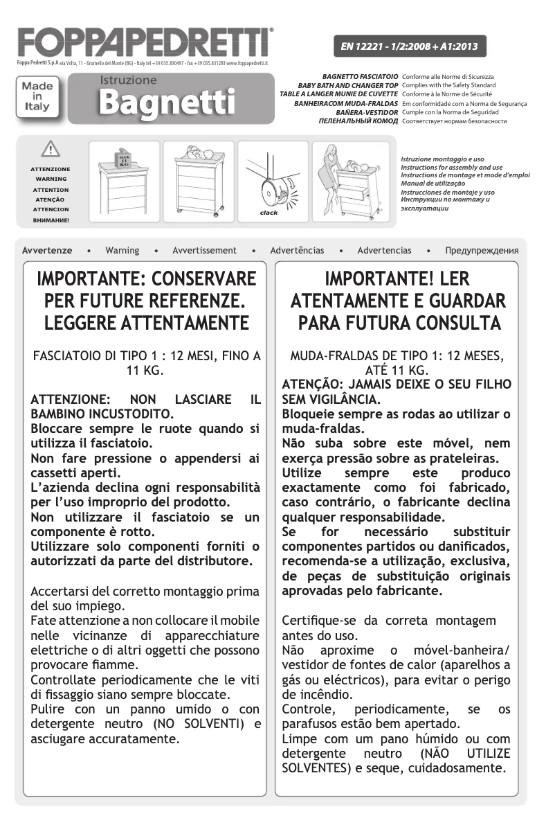 Page n°1 - Manuel utilisateur Foppapedretti ilBagnetto