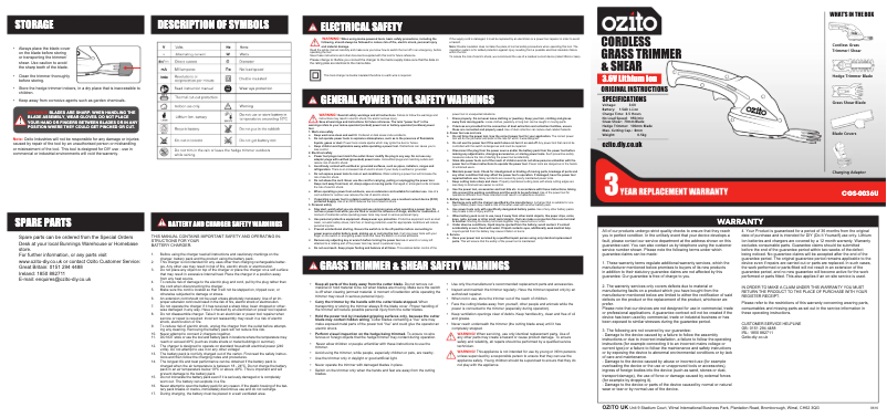 Página 1 del manual Manual de usuario Ozito CGS-0036U