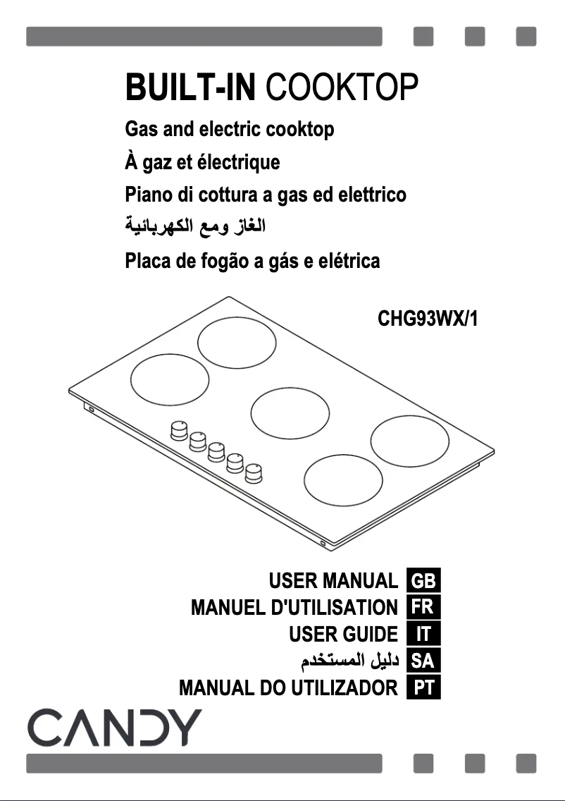 Page 1 de la notice Manuel utilisateur Candy CHG93WX/1