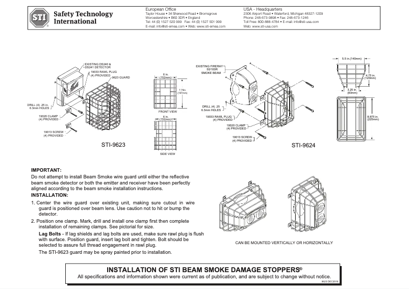 Imagen de la primera página del manual del dispositivo STI-9623