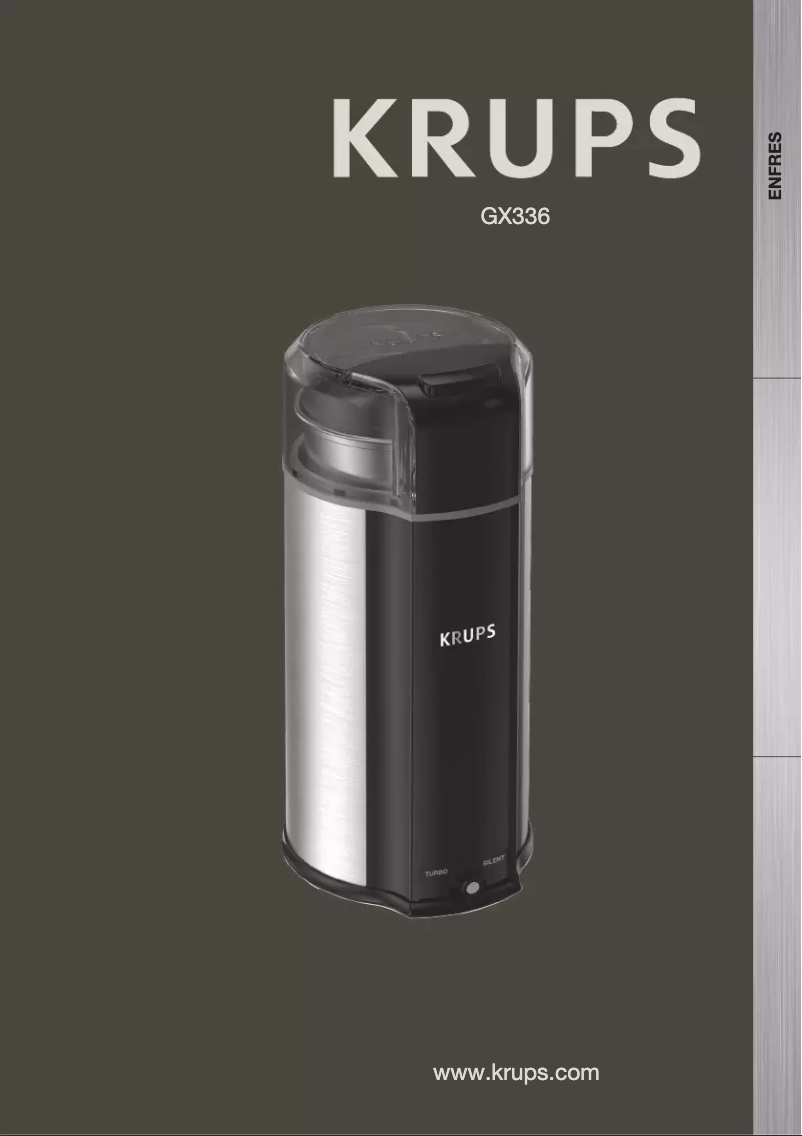 Page 1 de la notice Manuel utilisateur Krups Ultimate Silent GX336