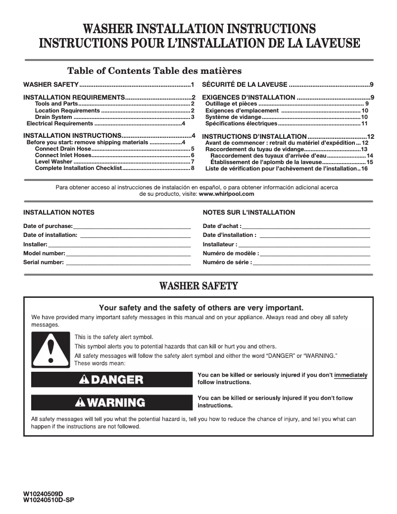 Image de la première page du manuel de l'appareil NTW4516FW