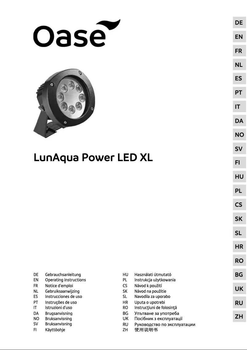 Page 1 de la notice Manuel utilisateur Oase LunAqua Power LED XL