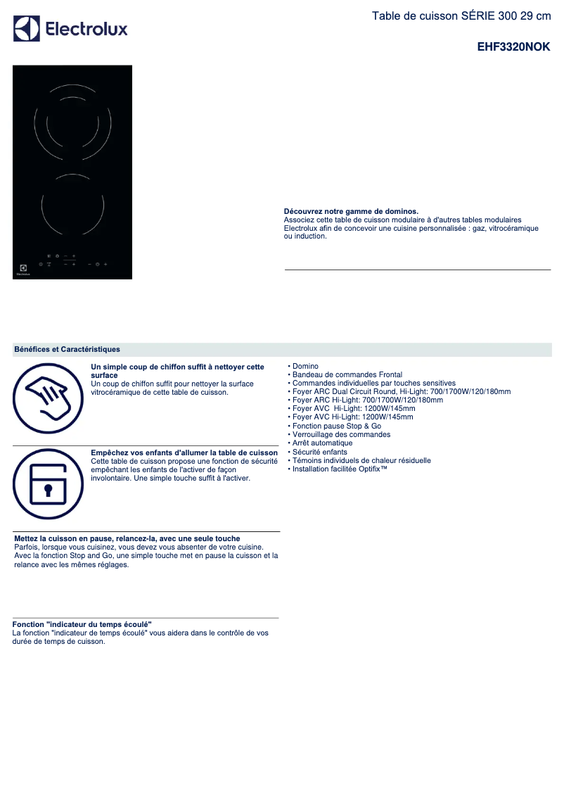Image de la première page du manuel de l'appareil EHF3320NOK