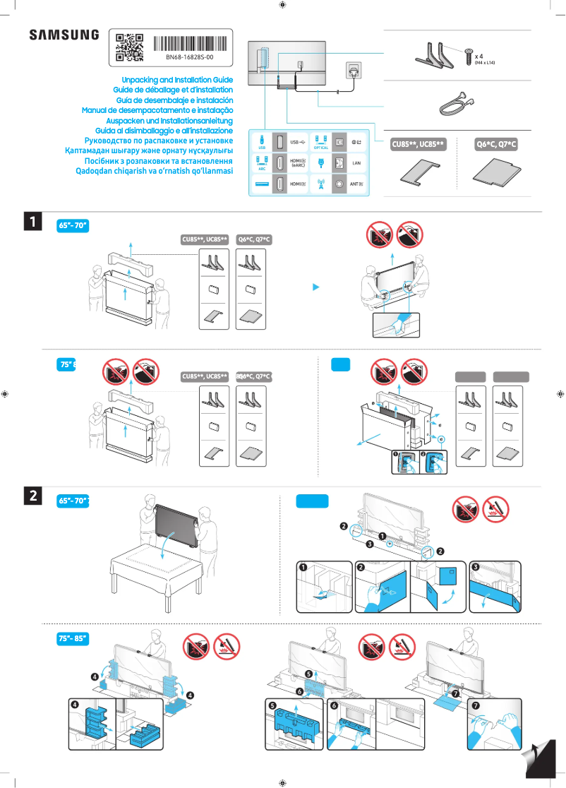 Page 1 de la notice Manuel utilisateur Samsung UA65CU8500U