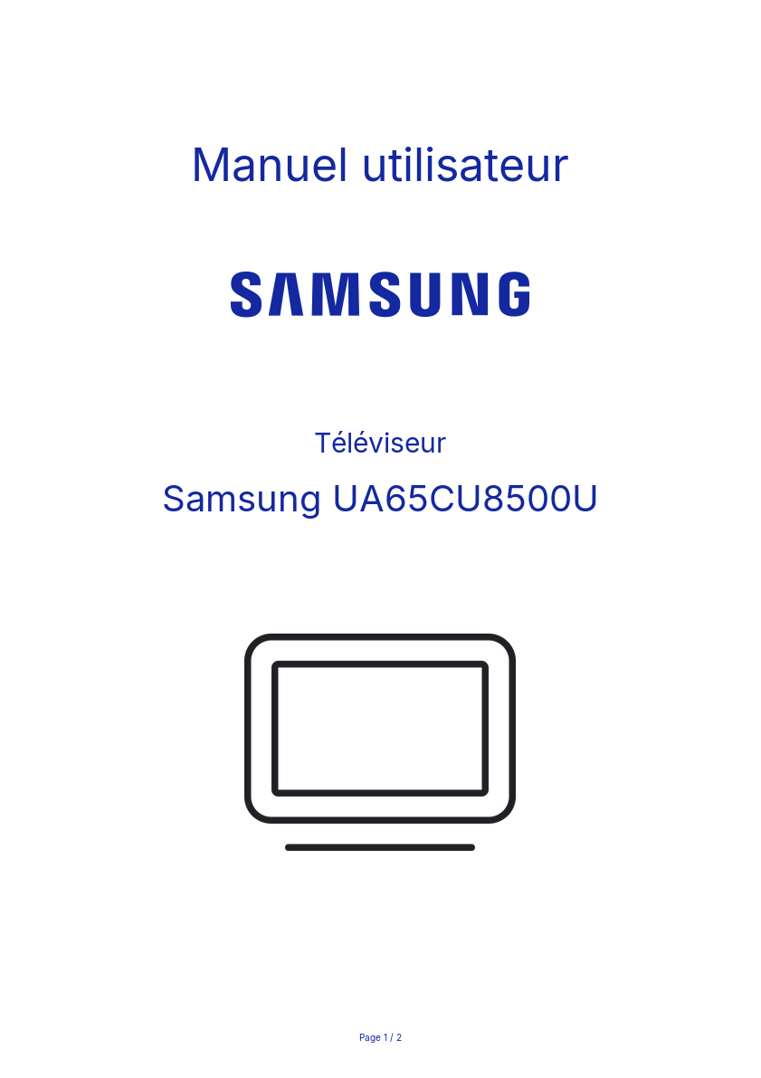 Image de la première page du manuel de l'appareil UA65CU8500U