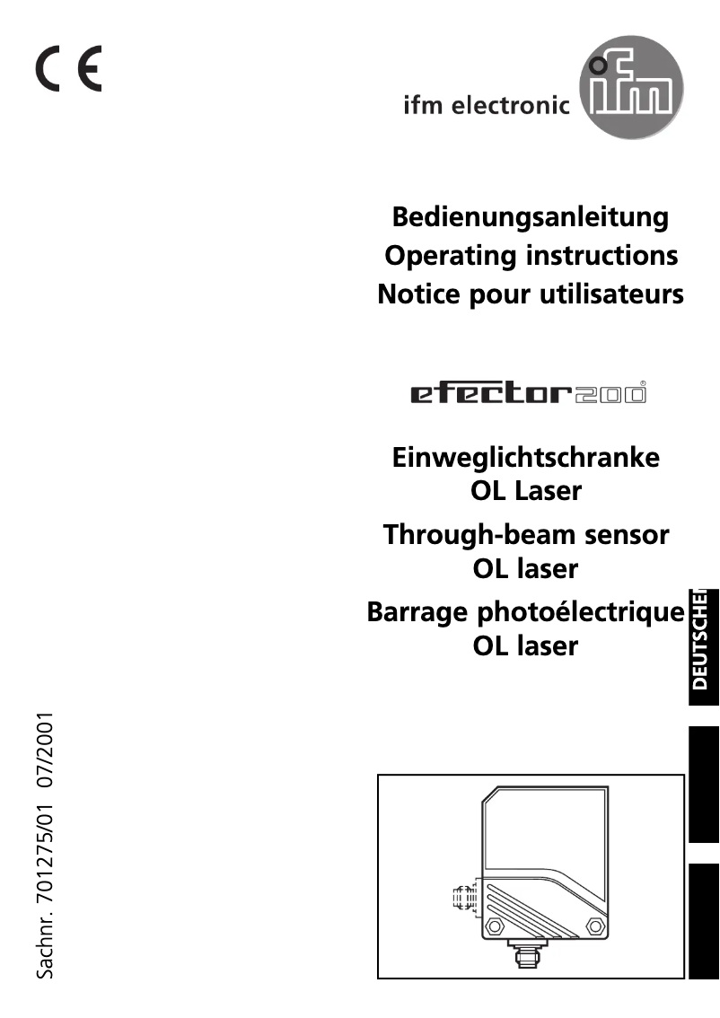 Page 1 de la notice Manuel utilisateur IFM OL5021