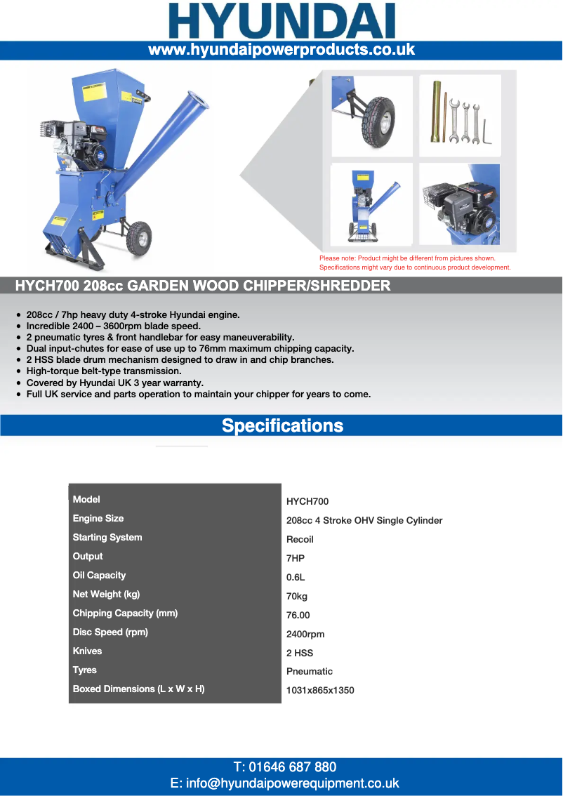 Page 1 de la notice Manuel utilisateur Hyundai HYCH700