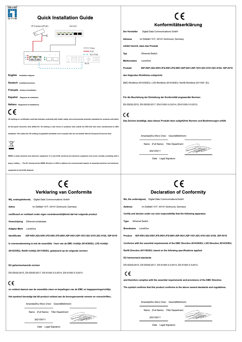 Page n°1 - Manuel utilisateur LevelOne IGP-0431