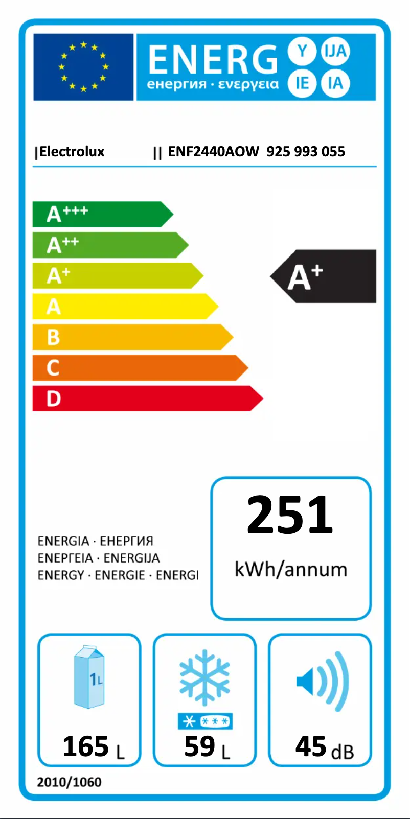 Page n°1 - Manuel utilisateur Electrolux ENF2440AOW