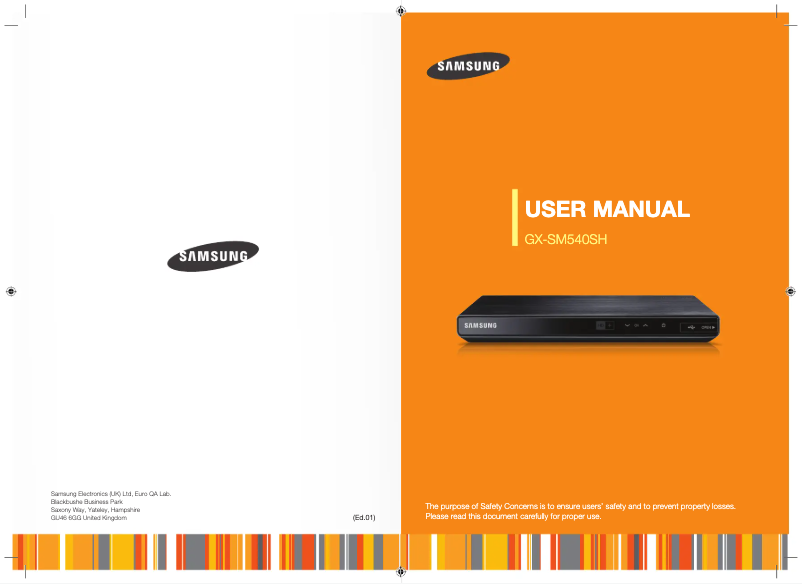Page 1 de la notice Manuel utilisateur Samsung GX-SM540SH