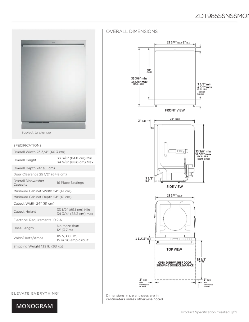 Image de la première page du manuel de l'appareil ZDT985SSNSS