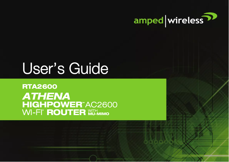 Page n°1 - Manuel utilisateur Amped Wireless RTA2600