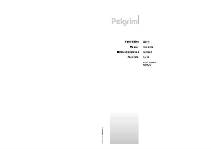 Image de la première page du manuel de l'appareil TBF945