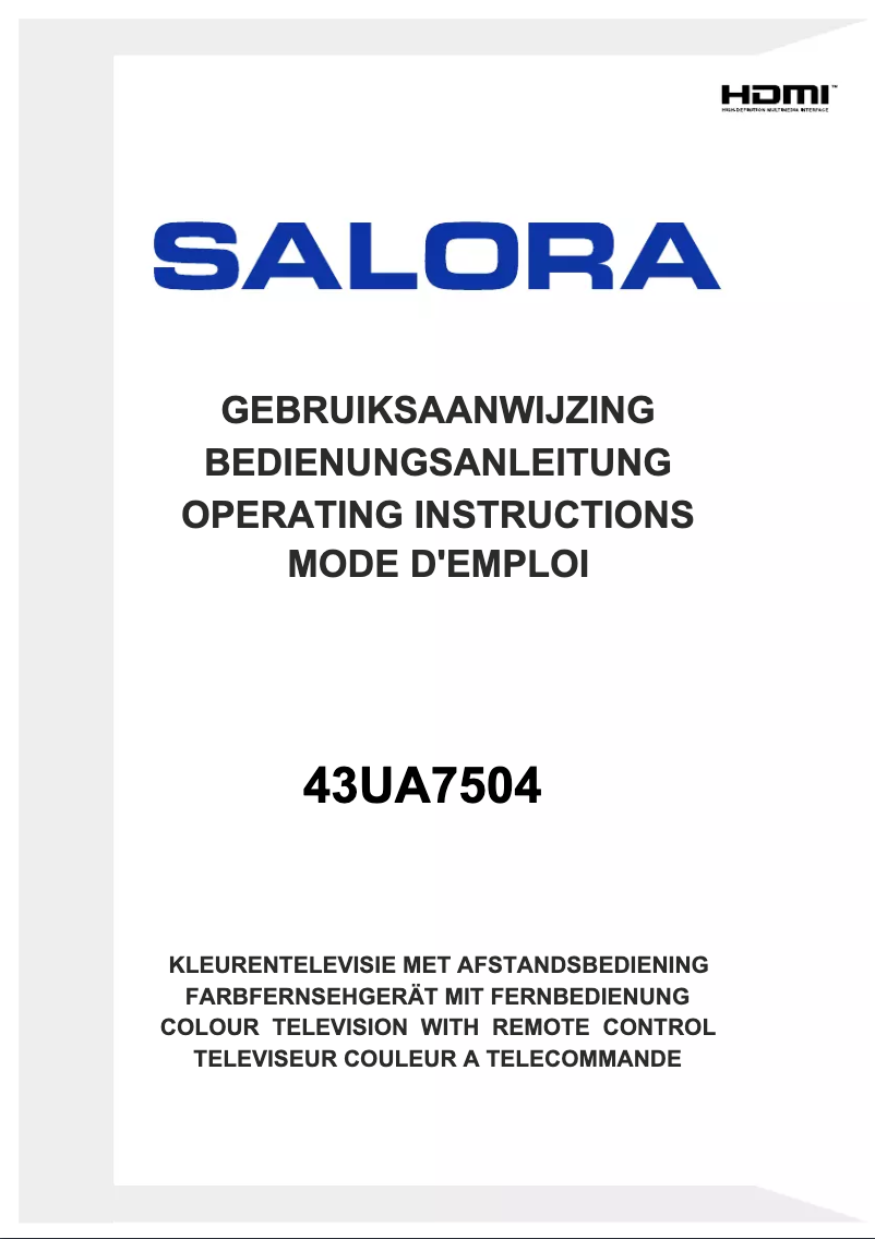 Page 1 de la notice Manuel utilisateur Salora 43UA7504