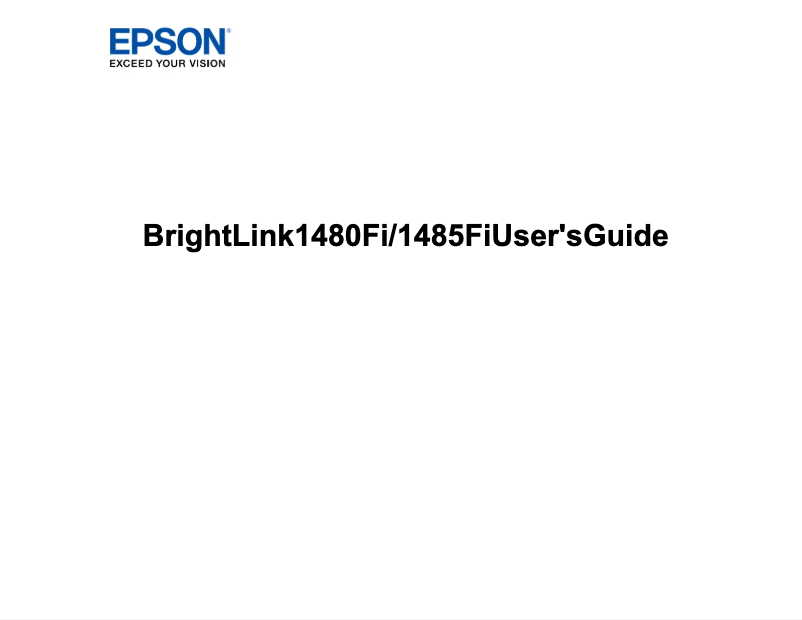Page 1 de la notice Manuel utilisateur Epson BrightLink 1480Fi