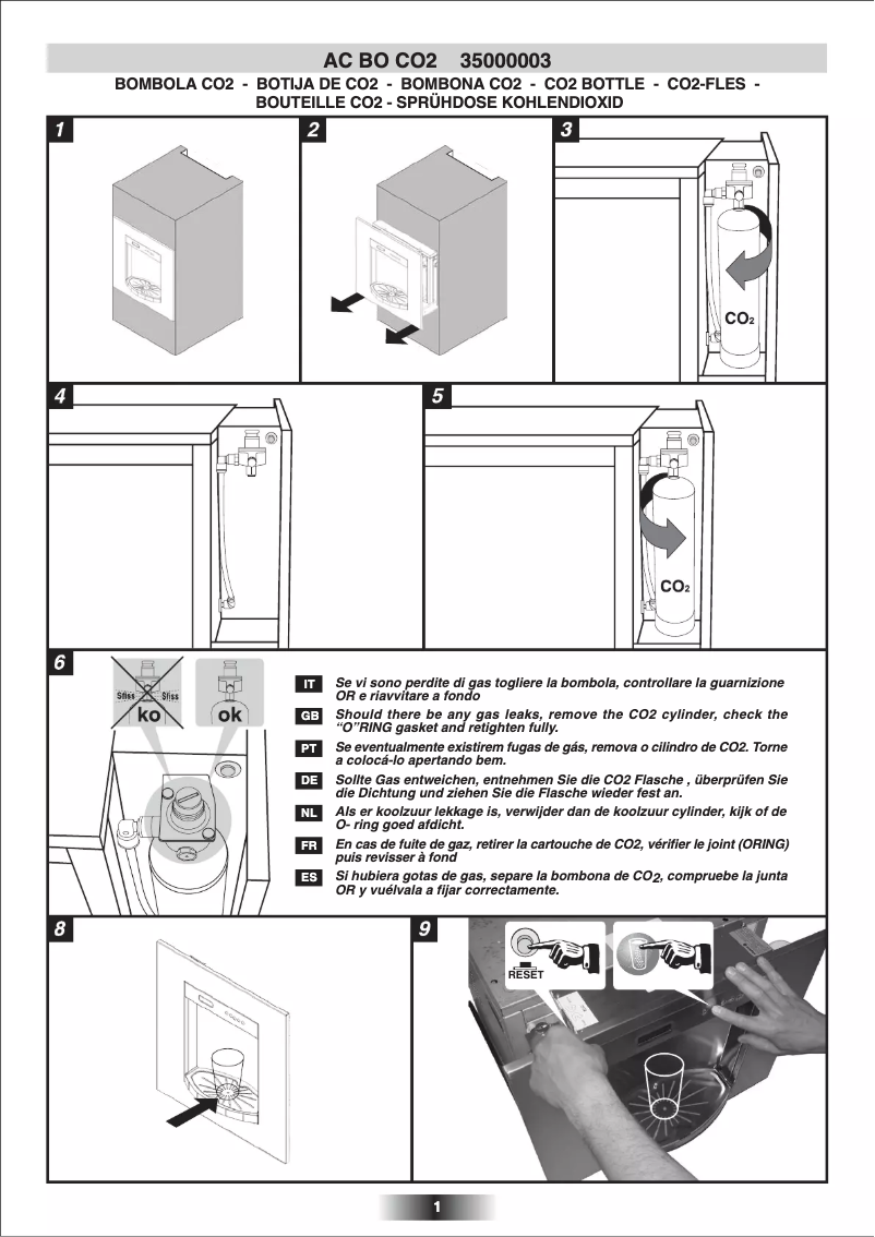 First page image of the manual for AC BO CO2