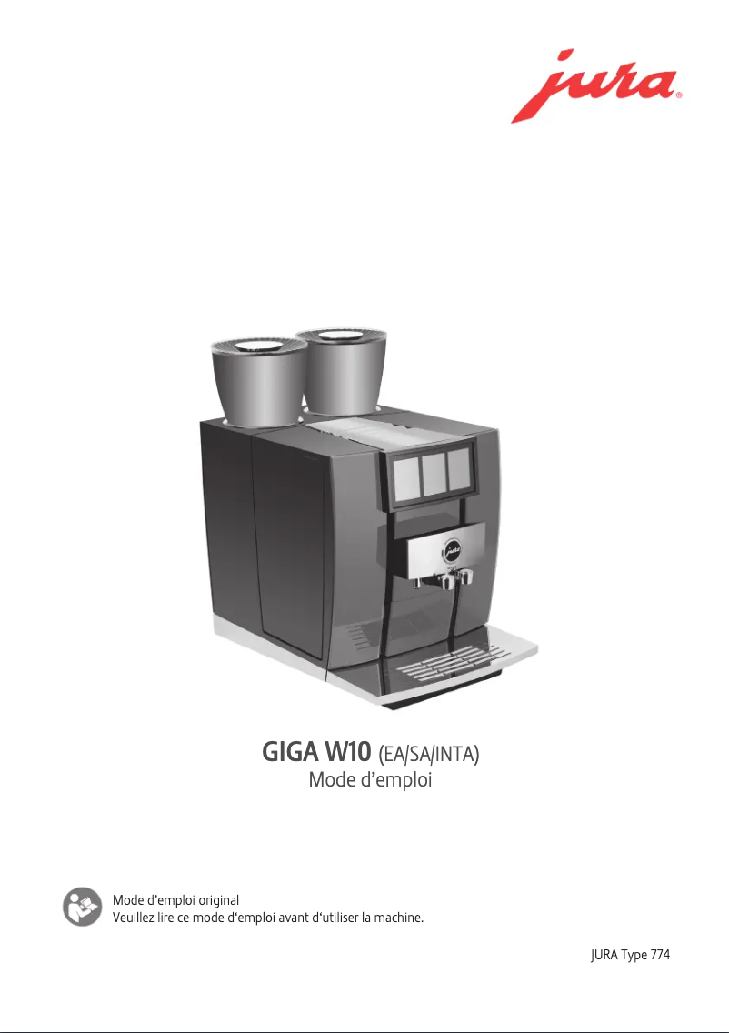 Image de la première page du manuel de l'appareil GIGA W10