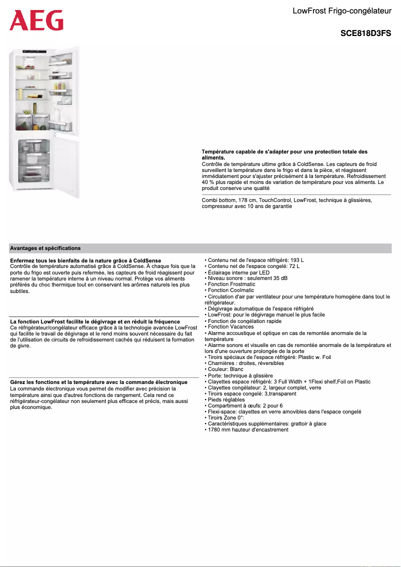 Image de la première page du manuel de l'appareil SCE818D3FS