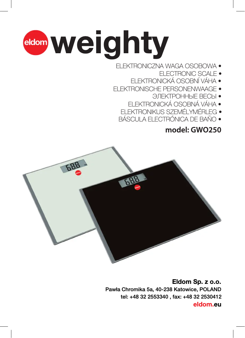 Image de la première page du manuel de l'appareil Weighty GWO250