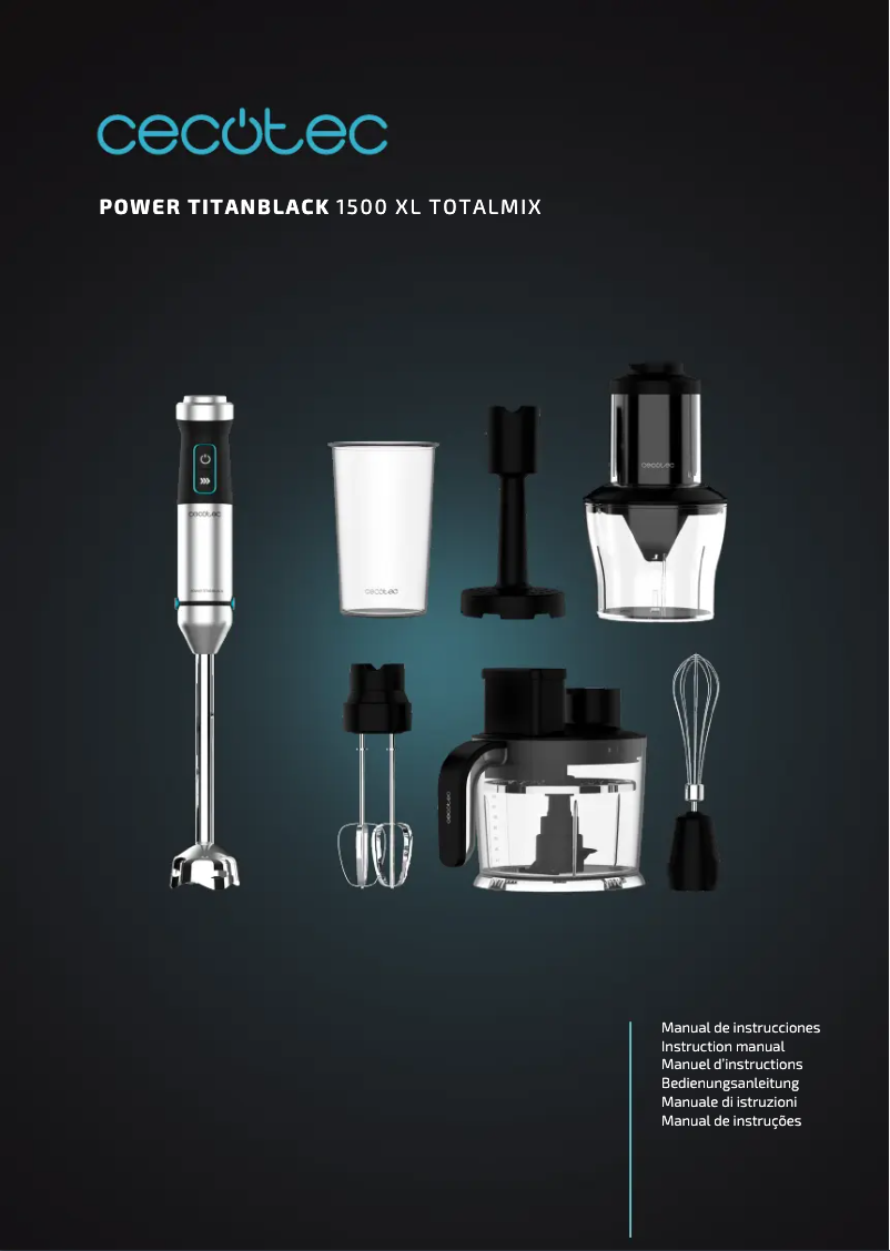 Page 1 de la notice Manuel utilisateur Cecotec Power Titan 1500 XL TotalMix