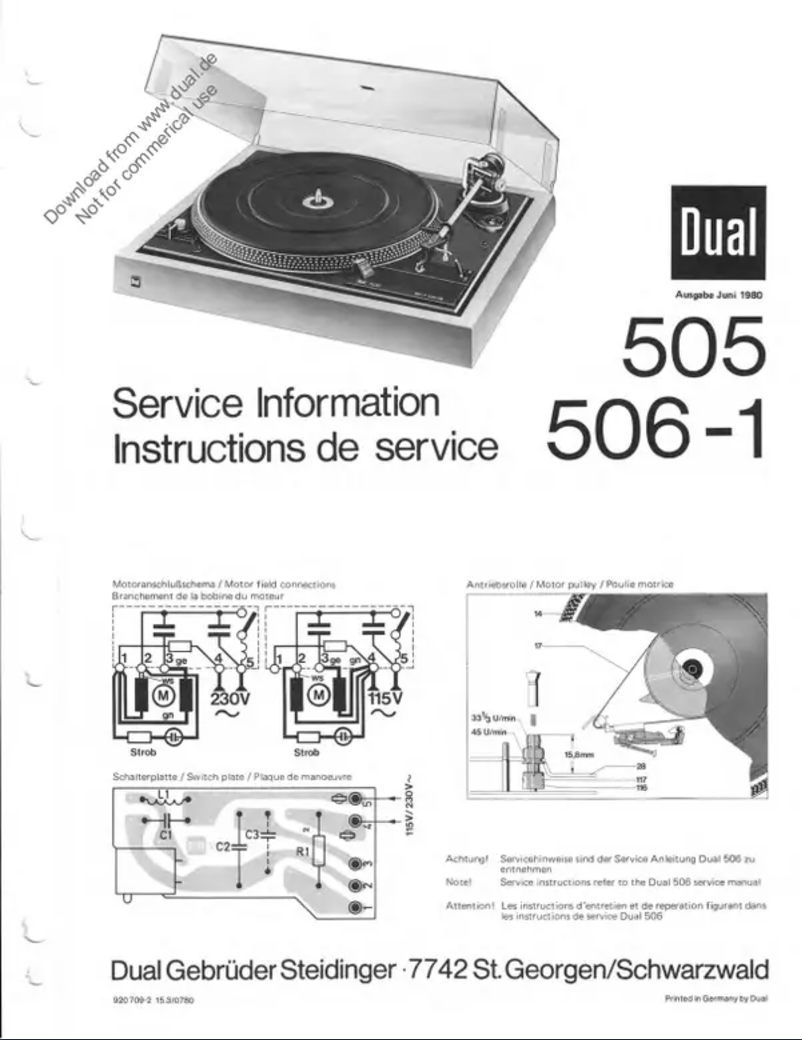 Page n°1 - Manuel utilisateur Dual 506
