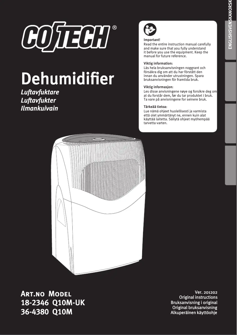 Page n°1 - Manuel utilisateur Cotech Q10M