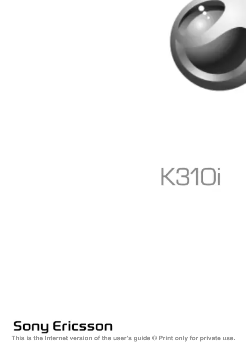 Image de la première page du manuel de l'appareil K310i