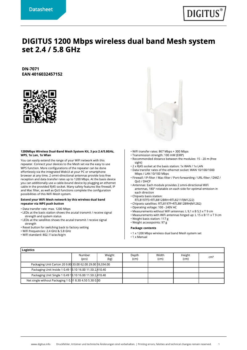 Image de la première page du manuel de l'appareil DN-7071