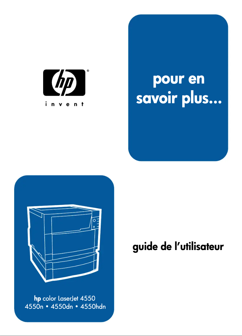 Page 1 de la notice Manuel utilisateur HP Color LaserJet 4550