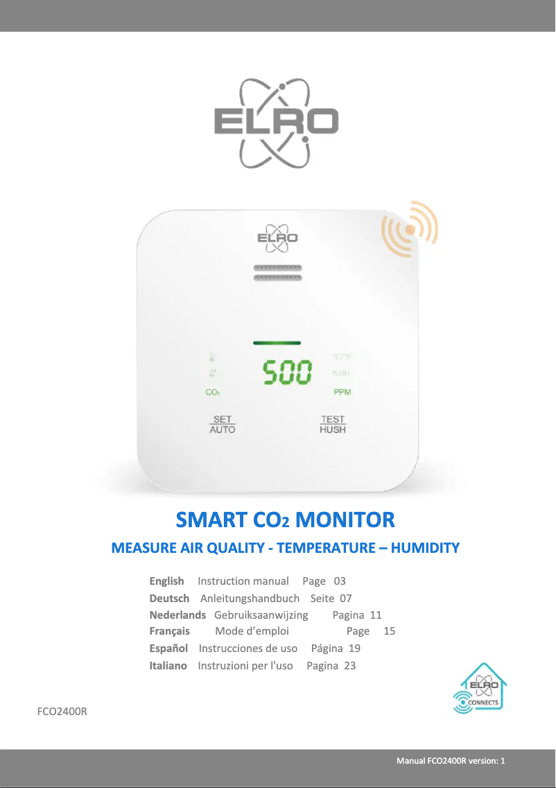 Image de la première page du manuel de l'appareil SF500CO2