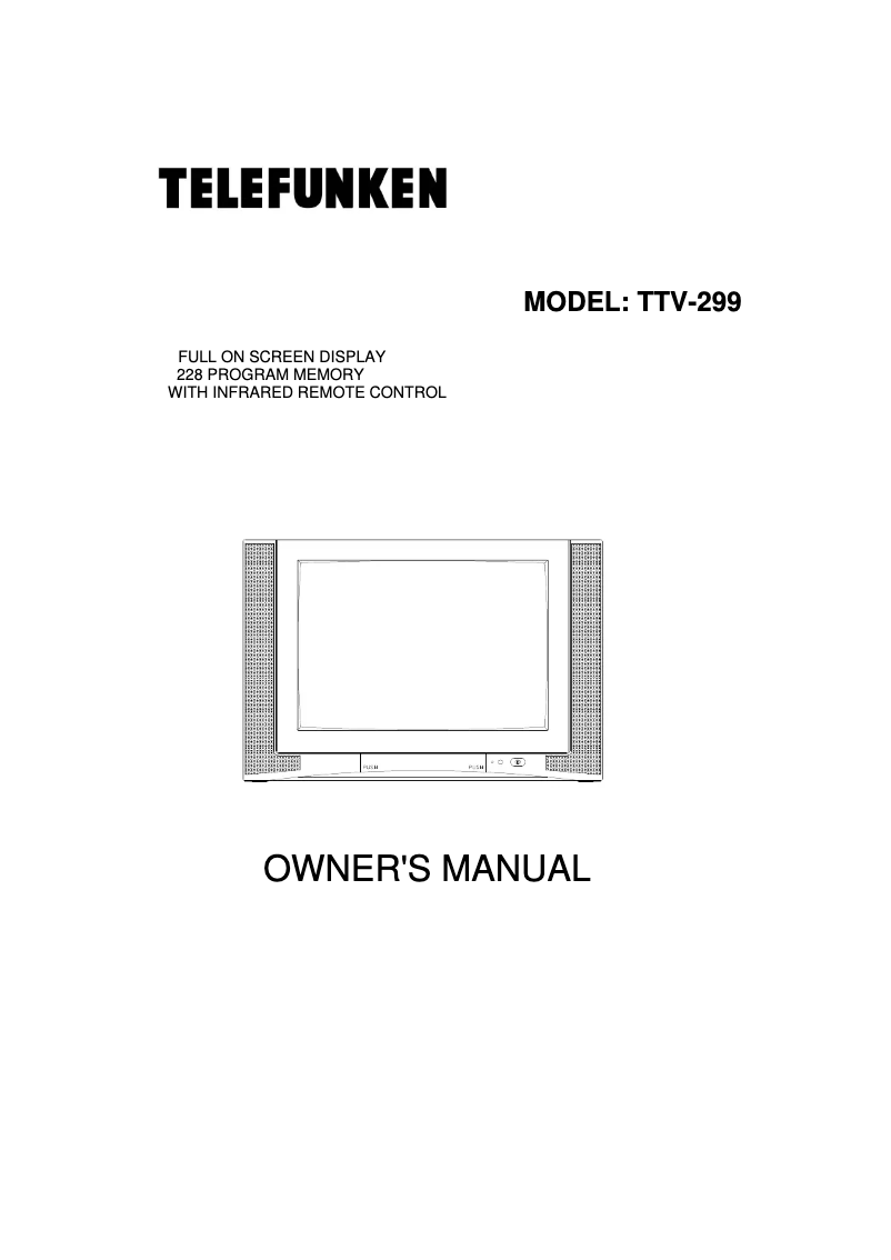 Page n°1 - Manuel utilisateur Telefunken TTV-299