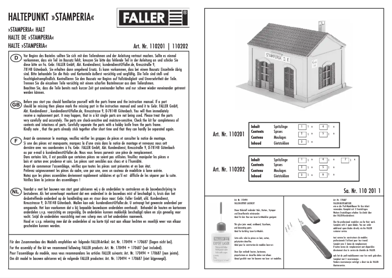 Page n°1 - Manuel utilisateur Faller 110202