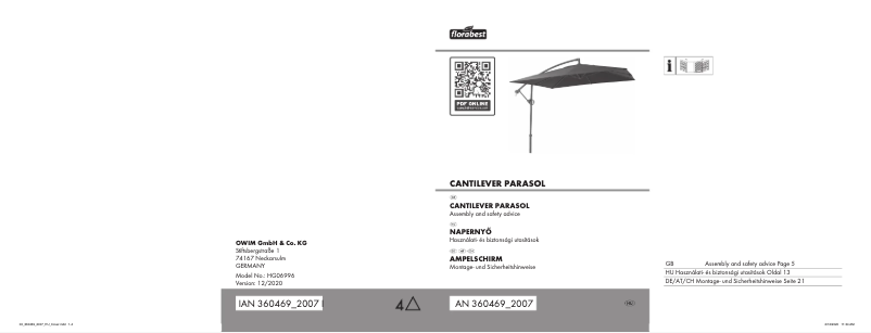 Page n°1 - Manuel utilisateur Florabest IAN 271112