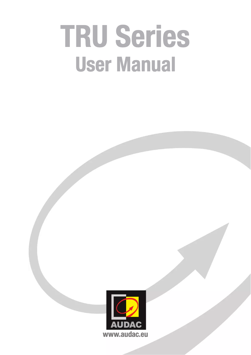 Page 1 de la notice Manuel utilisateur Audac TRU812