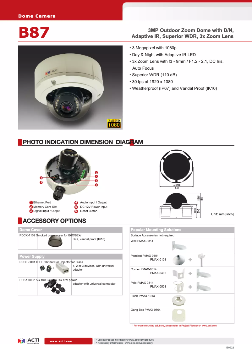 Page n°1 - Brochure ACTi B87