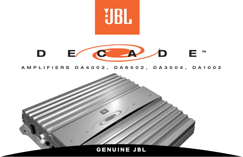 Page 1 de la notice Manuel utilisateur JBL Decade DA3504
