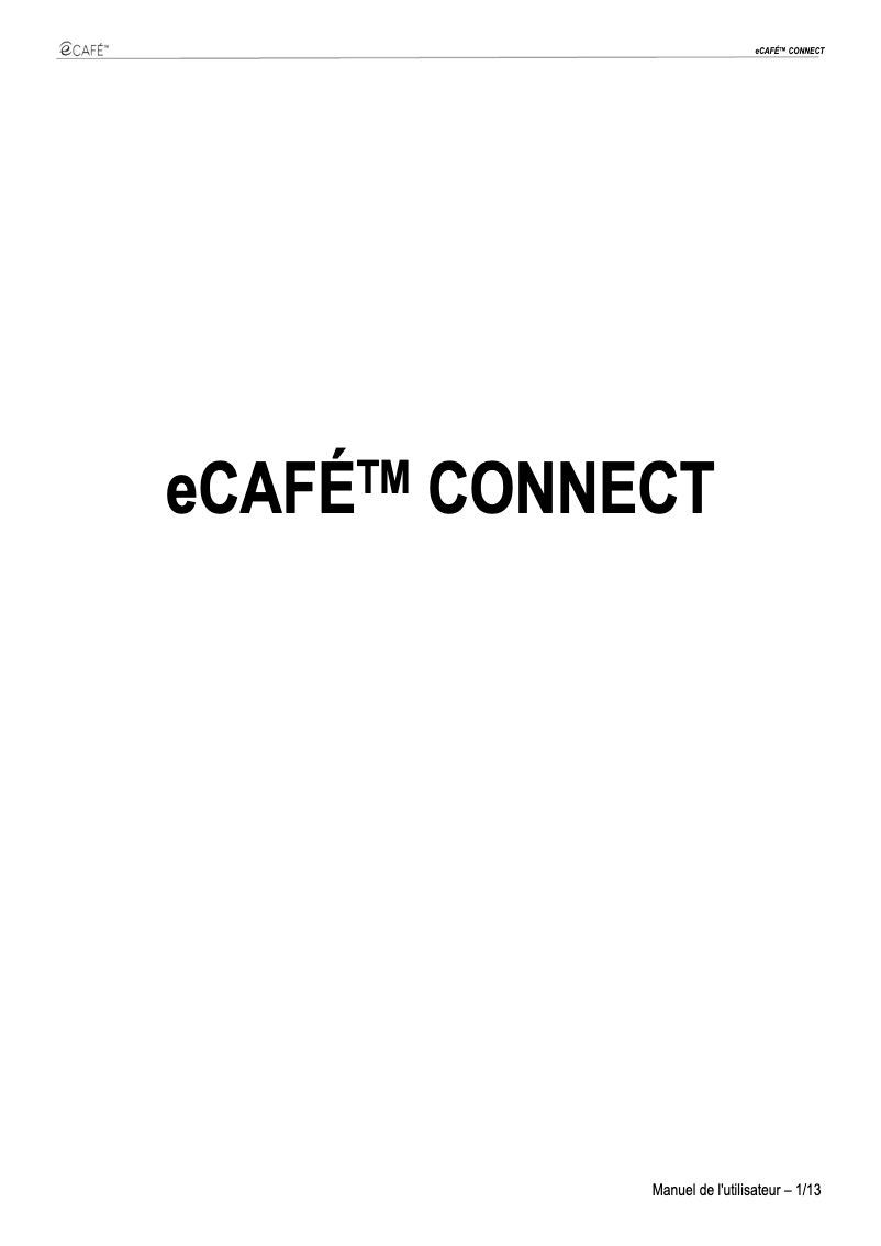 Page n°1 - Manuel utilisateur Hercules eCafe Connect EC-1000