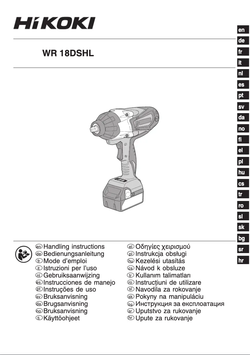 Page n°1 - Manuel utilisateur Hitachi WR 18DSHL