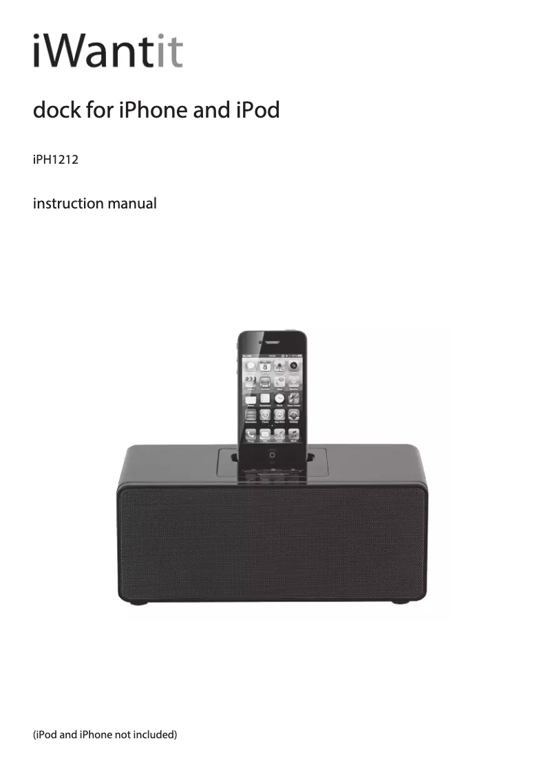 Page 1 de la notice Manuel utilisateur iWantit iPH1212