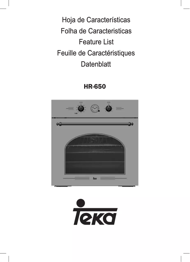 Page 1 de la notice Manuel utilisateur Teka HR 650