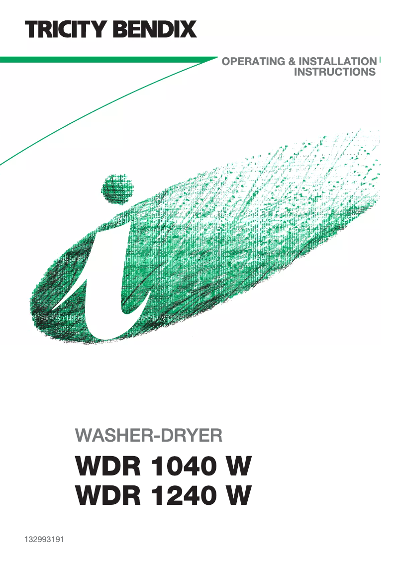 Page n°1 - Manuel utilisateur Tricity Bendix WDR1040W
