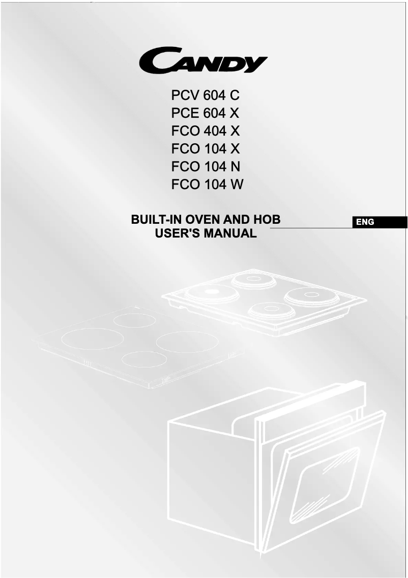 Page 1 de la notice Manuel utilisateur Candy PCE 604 X