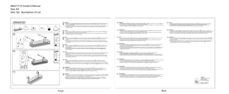 Page n°1 - Manuel utilisateur Ernesto IAN 89217