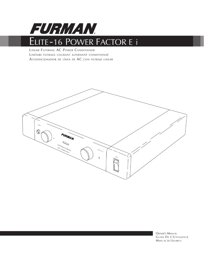 Página 1 del manual Manual de usuario Furman Elite-16 Power Factor E i