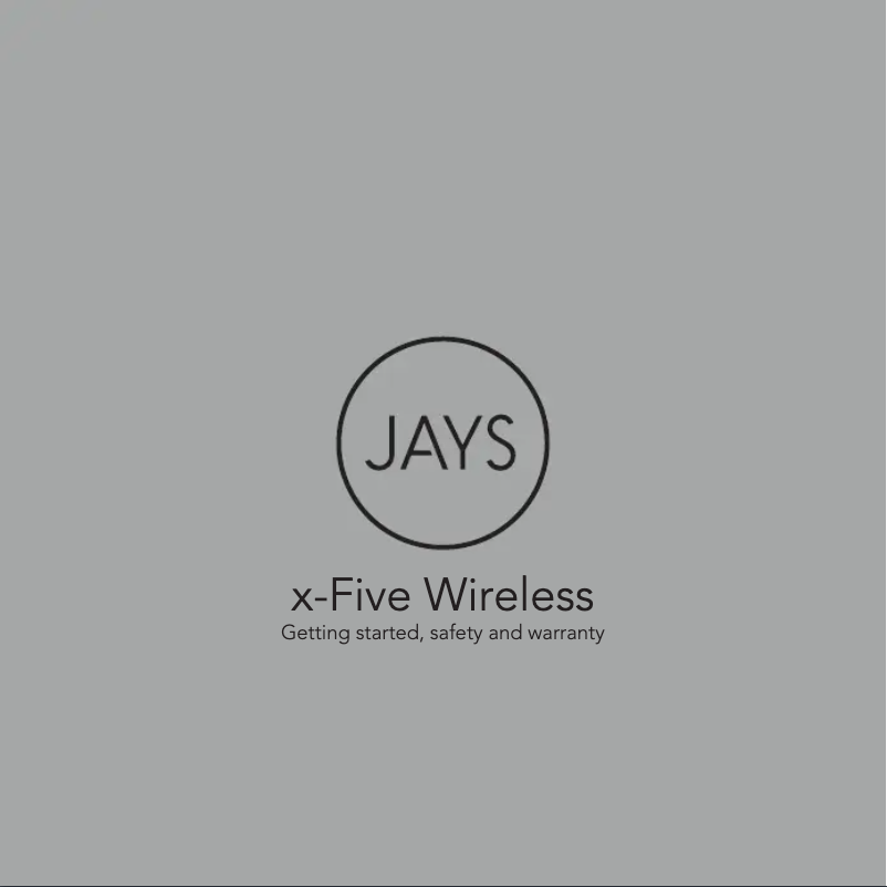 Page n°1 - Manuel utilisateur JAYS x-Five Wireless