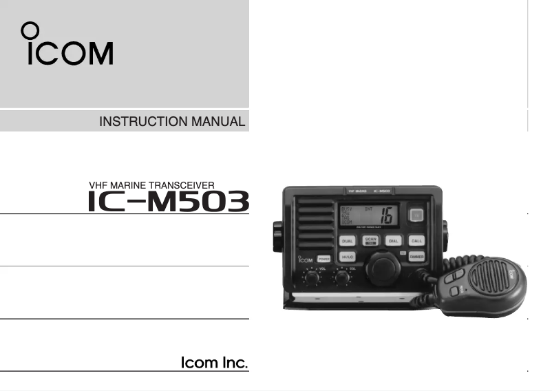 Página 1 del manual Manual de usuario ICOM IC-M503